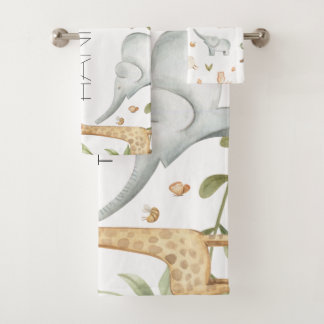 Houland safari dieren gepersonaliseerde handdoekse bad handdoek