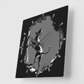 Hound Chien Horloge Chasse Chien Art Mur Horloge (Angle)