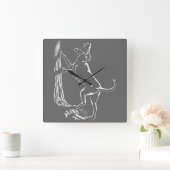 Hound Chien Horloge Chasse Chien Art Mur Horloge (Maison)