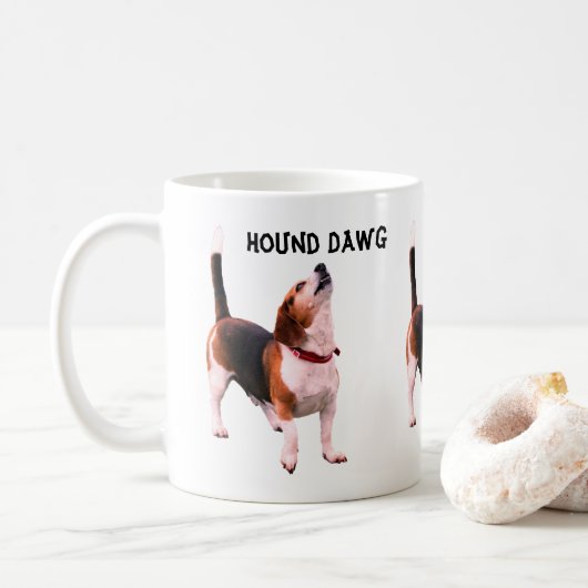 Hound Dawg Beagle Funny Dog Koffiemok (Met donut)