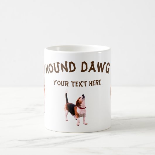 Hound Dawg Beagle Funny Personalized Koffiemok (Center)