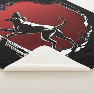 Hound Dog Art Blanket Hunting Dog Sherpa Blanket Deken