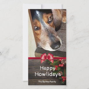 Hound Dog Christmas Beagle Foto Happy Howholidays Feestdagenkaart