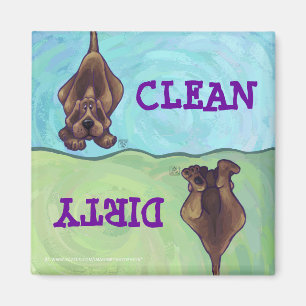 Hound Dog Clean Dirty Dishwaser Magnet Magneet
