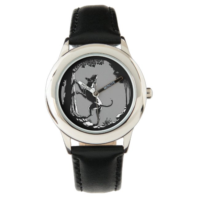 Hound Dog Watch Kind's Hunting Dog Art polshorloge Horloge (Voorkant)