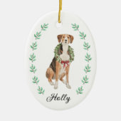 Hound kerstversiering keramisch ornament (Voorkant)
