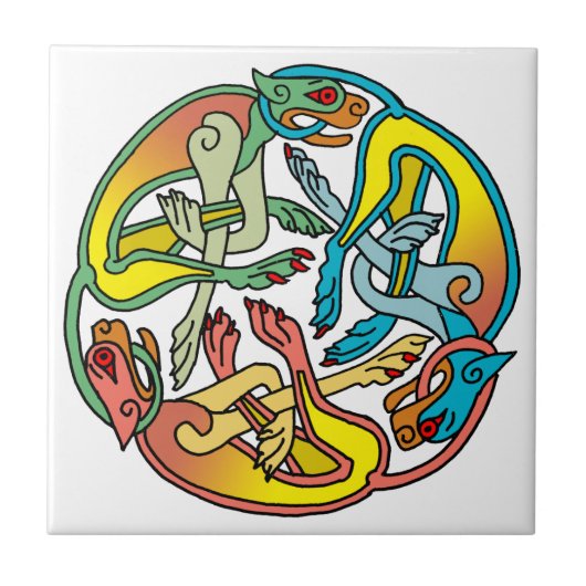 Hounds Tris Celtic Tile Tegeltje (Voorkant)