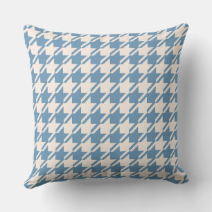 Houndstooth 2Way Blue+Cream Big Pattern Buitenkussen