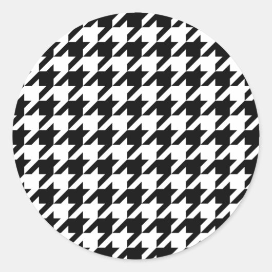 Houndstooth — Achtergrondkleur aanpassen Ronde Sticker (Voorkant)