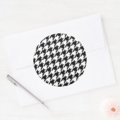 Houndstooth — Achtergrondkleur aanpassen Ronde Sticker (Envelop)