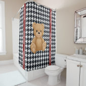 Houndstooth Bear Home, Douchegordijn (In situ)