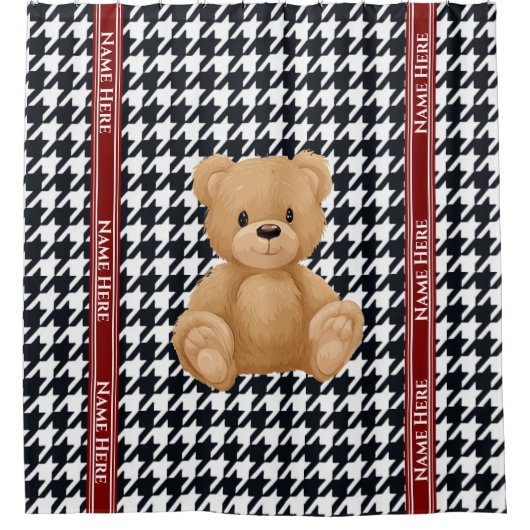 Houndstooth Bear Home, Douchegordijn (Voorkant)