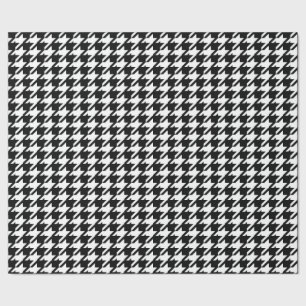 Houndstooth Black-and-White Abstract Check Pattern Cadeaupapier