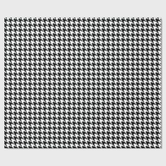 Houndstooth Black en White Wrapping Paper Cadeaupapier (Vlak)
