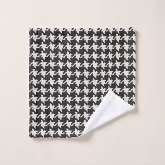 Houndstooth Black White Pattern (Gant de toilette)