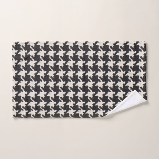 Houndstooth Black White Pattern Bad Handdoek (Handdoek)