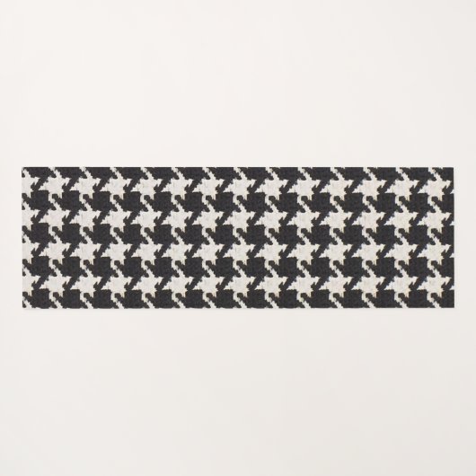 Houndstooth Black White Pattern Yogamat (Achterkant (horizontaal))