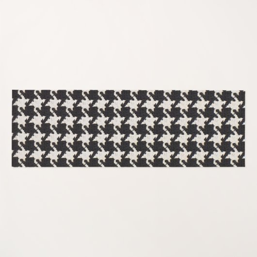 Houndstooth Black White Pattern Yogamat (Voorkant (horizontaal))