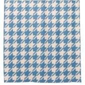 Houndstooth Blue+Cream Big Pattern Douchegordijn (Voorkant)