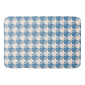 Houndstooth Blue+Cream Pattern Badmat (Voorkant)