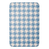 Houndstooth Blue+Cream Pattern Badmat (Voorkant Verticaal)