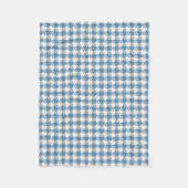 Houndstooth Blue+Cream Pattern Fleece Deken (Voorkant)