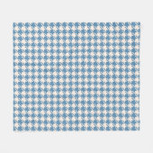 Houndstooth Blue+Cream Pattern Fleece Deken (Voorkant (Horizontaal))