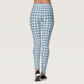 Houndstooth Blue+Cream Pattern Leggings (Achterkant)