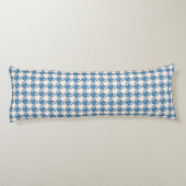 Houndstooth Blue+Cream Pattern Lichaamskussen (Achterkant)