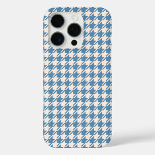 Houndstooth Blue+Cream RPT Pattern iPhone 16 Pro Hoesje