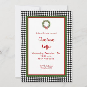 Houndstooth Border Invitation de Noël