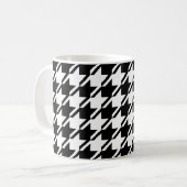 Houndstooth BW Big Pattern Koffiemok (Voorkant links)
