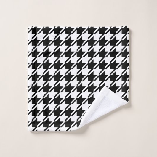 Houndstooth BW Pattern Bad Handdoek (Wasdoekje)