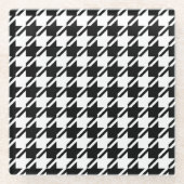 Houndstooth BW Pattern Glazen Onderzetter (Voorkant)