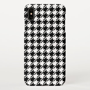Houndstooth BW RPT-patroon iPhone XS Max Hoesje