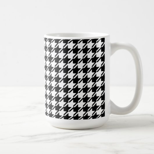 Houndstooth BW RPT-patroon Koffiemok (Rechts)