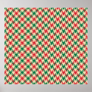 Houndstooth check patroon, hond tand ontwerp. poster