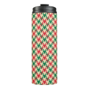 Houndstooth check patroon, hond tand ontwerp. thermosbeker