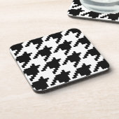 Houndstooth Check Patroon met 8 bits Pixel Bier Onderzetter (Linkerzijde)