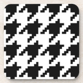 Houndstooth Check Patroon met 8 bits Pixel Bier Onderzetter (Voorkant)