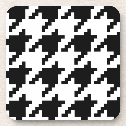 Houndstooth Check Patroon met 8 bits Pixel Bier Onderzetter (Voorkant)