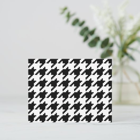 Houndstooth Check Patroon met 8 bits Pixel Briefkaart (Staand voorkant)