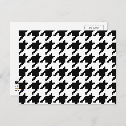 Houndstooth Check Patroon met 8 bits Pixel Briefkaart (Voorkant / Achterkant)
