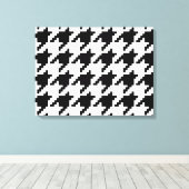 Houndstooth Check Patroon met 8 bits Pixel Canvas Afdruk (Insitu (Houten vloer))