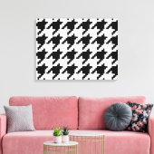 Houndstooth Check Patroon met 8 bits Pixel Canvas Afdruk (Insitu (Woonkamer))