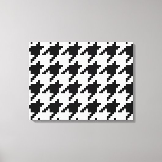Houndstooth Check Patroon met 8 bits Pixel Canvas Afdruk (Voorkant)