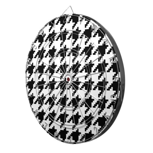Houndstooth Check Patroon met 8 bits Pixel Dartbord (Voorkant Rechts)