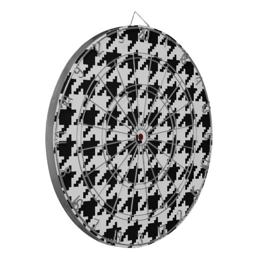 Houndstooth Check Patroon met 8 bits Pixel Dartbord (Voorkant Links)