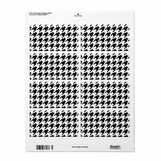 Houndstooth Check Patroon met 8 bits Pixel Etiket (Full Sheet)