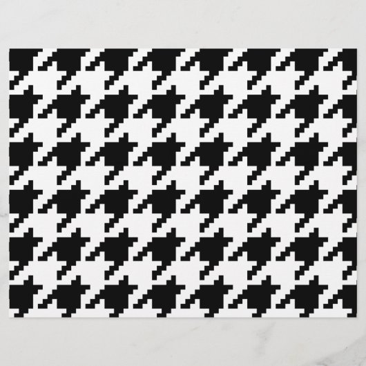Houndstooth Check Patroon met 8 bits Pixel Flyer (Achterkant)